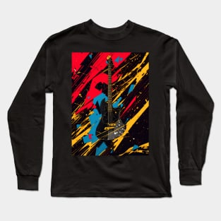 Cosmic Bass Riff: Shattering Musical Dimensions for bass player Long Sleeve T-Shirt